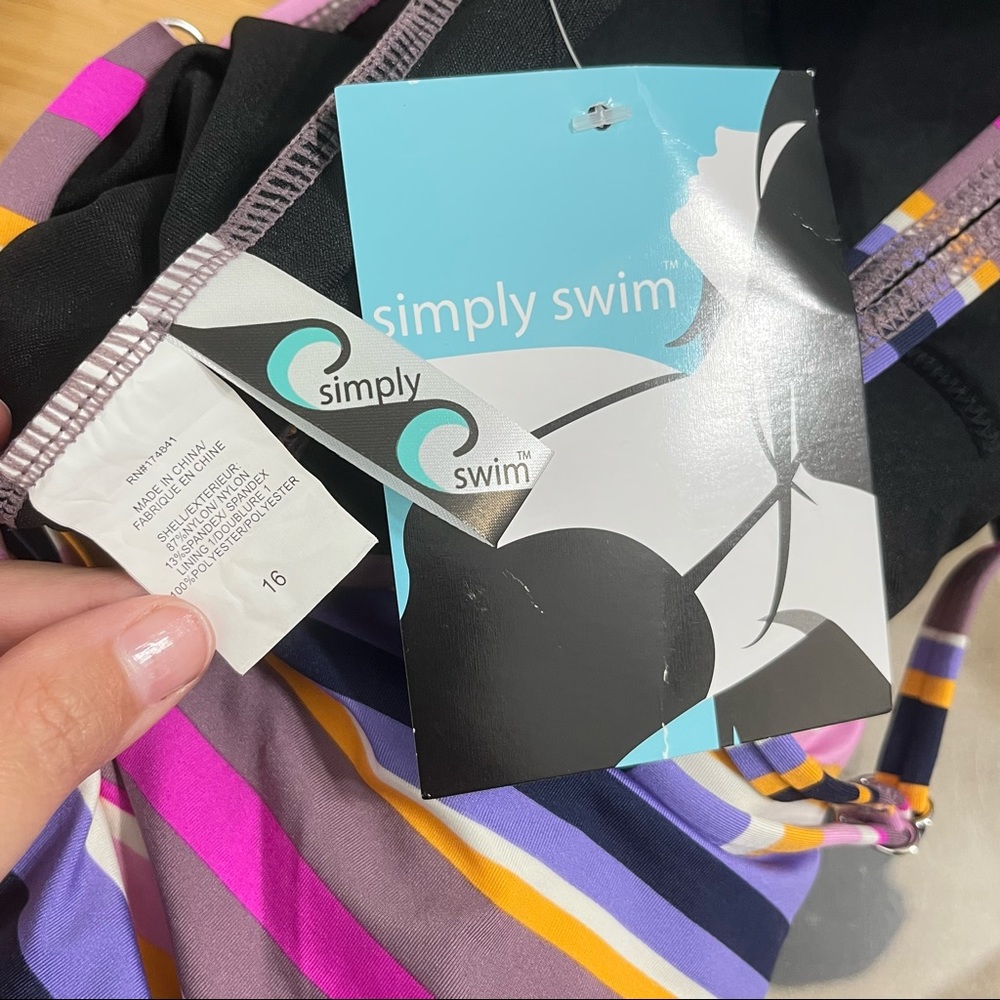 Simply Swim Multicolor Striped Twist One Piece - Picture 8 of 8